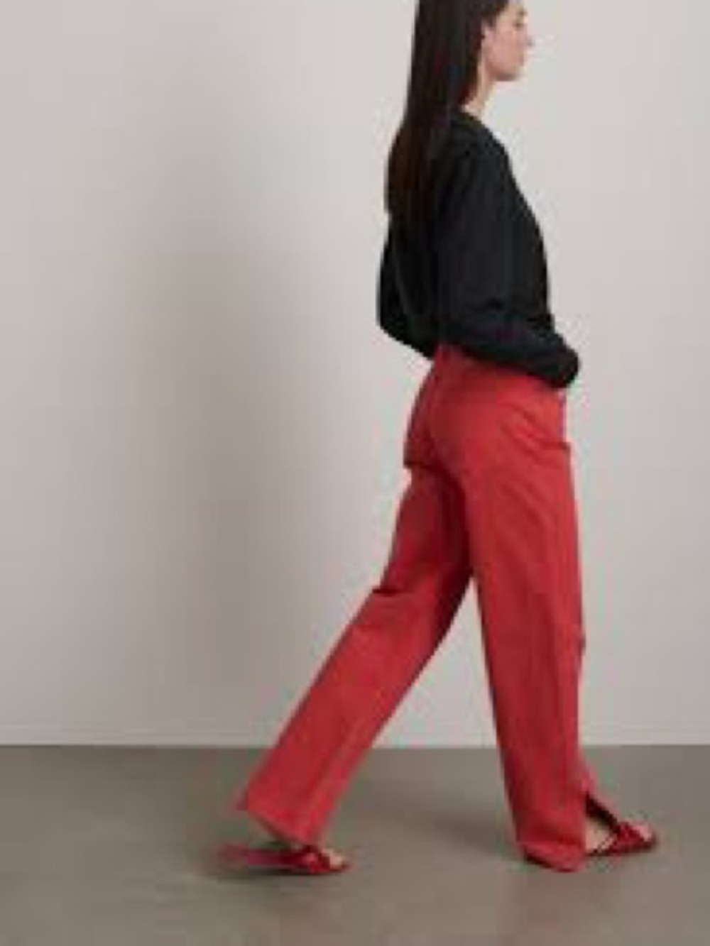 B Sides Charlot High Rise Split Hem Wide Leg Jeans Red Size 24